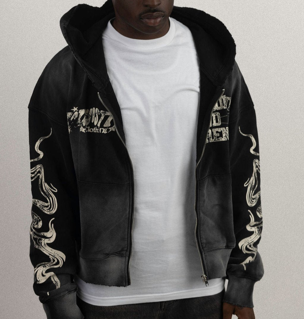 BSD DISTRESSED ZIP UP