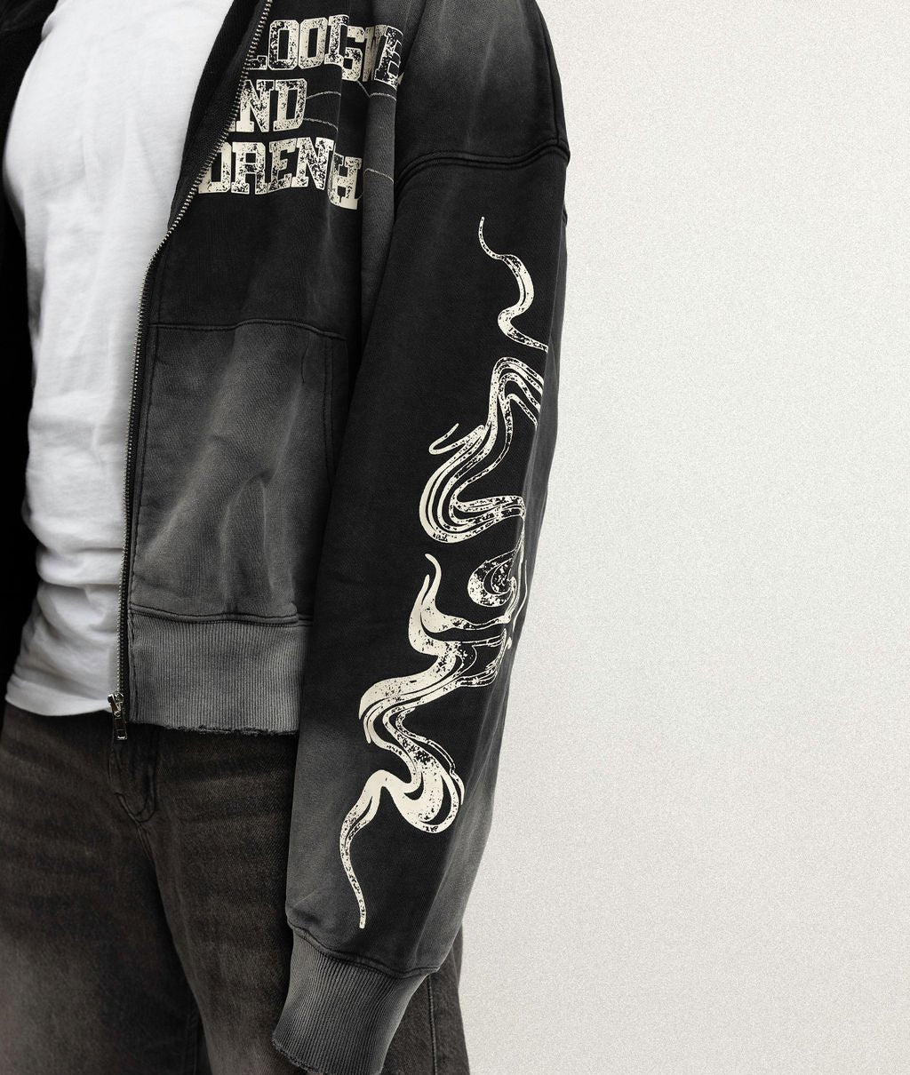 BSD DISTRESSED ZIP UP