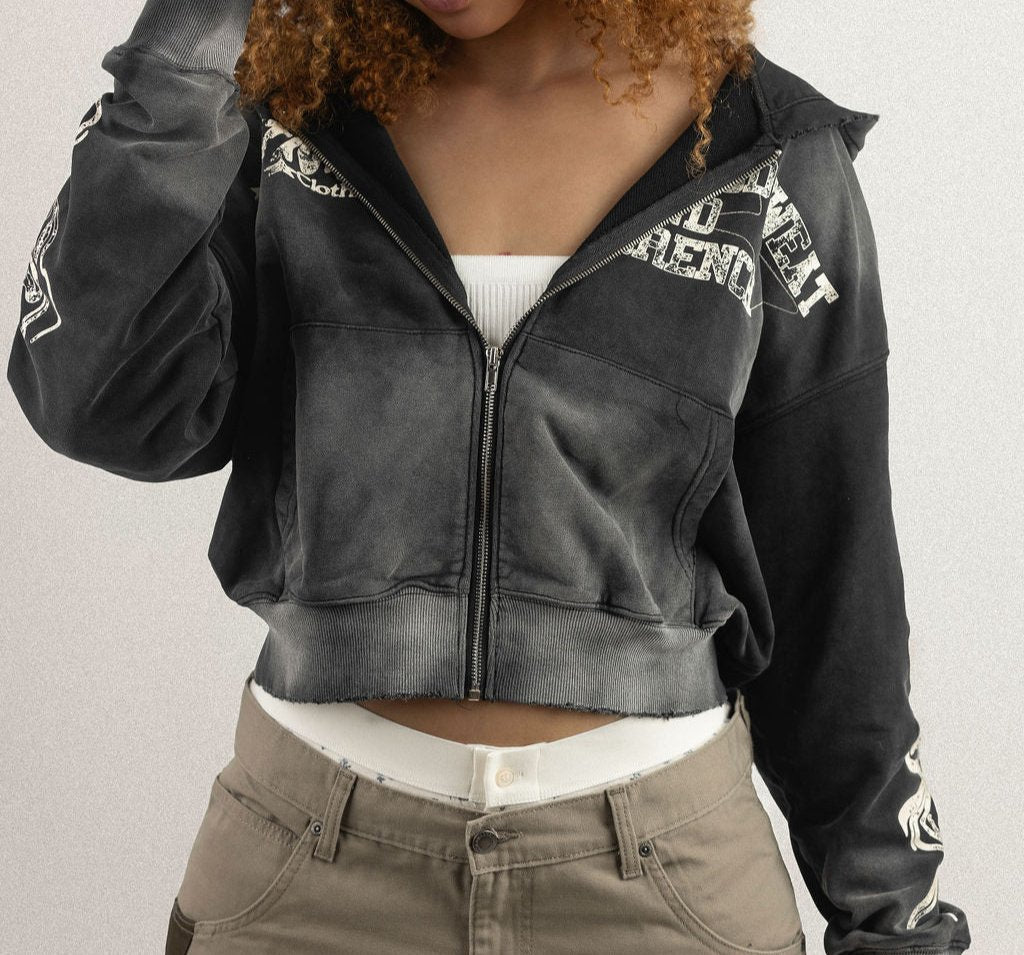 BSD DISTRESSED ZIP UP