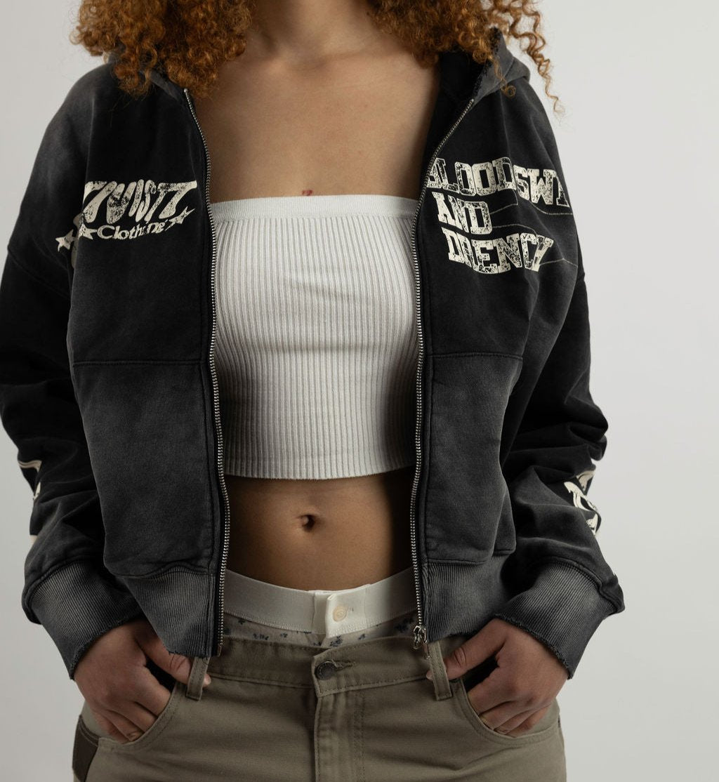 BSD DISTRESSED ZIP UP