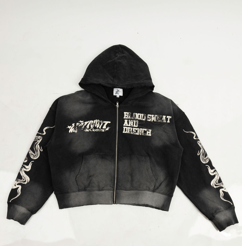 BSD DISTRESSED ZIP UP