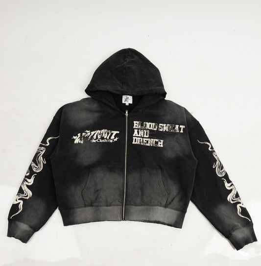 BSD DISTRESSED ZIP UP